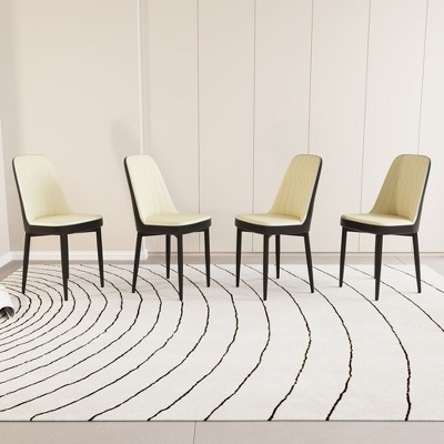 NicBex PU Leather Dining Chair Set of 4 Modern Kitchen Side Chair with Soft Cushion & Metal Legs