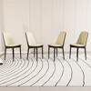 Okak Modern PU Leather Dining Chairs Set of 2, Thick Soft Cushioned & Black Metal Legs, Kitchen & Dining Room Side Chairs - 2 of 4