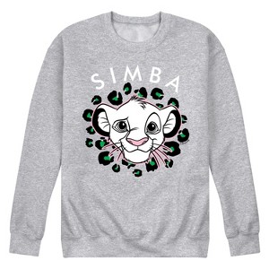 Men's - The Lion King - The Lion King Simba Cheetah Print Graphic Fleece Sweatshirt - 1 of 4