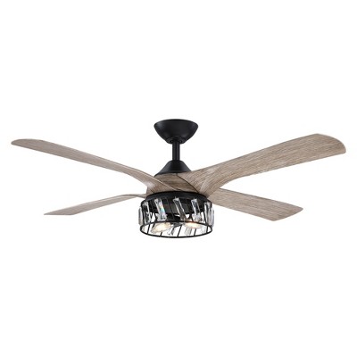 Parrot Uncle 52" Indoor Crystal Reversible Ceiling Fan, Modern