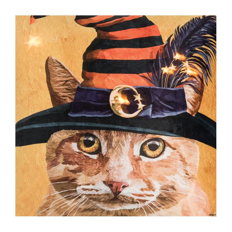 C&F Home 18" x 18" Witch Cat Light-Up LED Halloween Throw Pillow by Two Can Art, 3 of 5