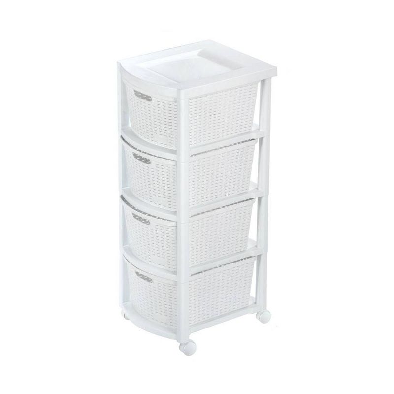 4 Drawer Rolling Cart White - Inval, 2 of 4