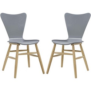 Modway Cascade Dining Chair Set of 2 Gray - 1 of 3