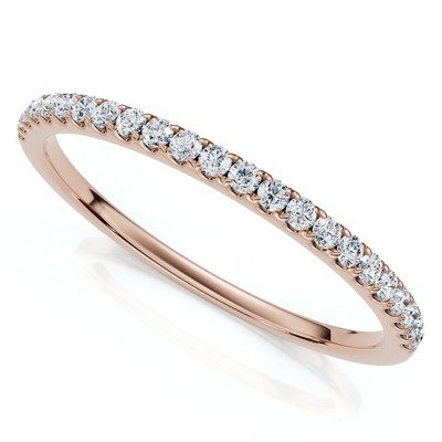 Pompeii3 1/4Ct Diamond Wedding Ring Prong Set Stackable Anniversary Band Gold Lab Created