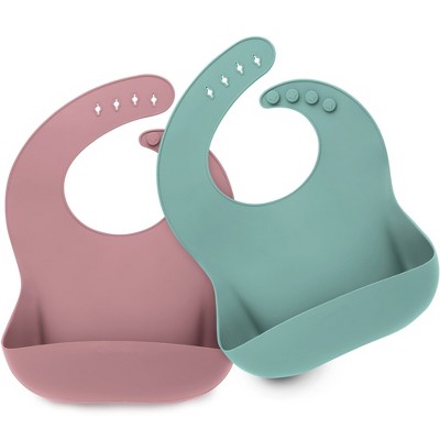 Image of KeaBabies 2-Pack Silicone Bibs For Babies, Food Grade Silicone Baby Bibs for Eating, Feeding, Toddler Bibs, Boys, Girls (Quantum)
