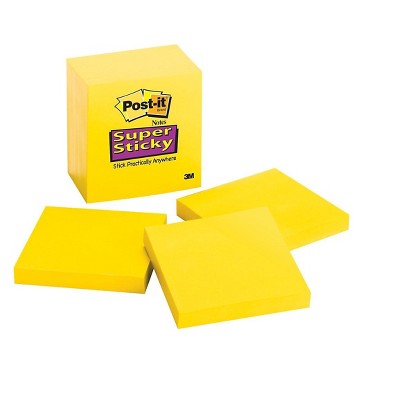 Post-it Super Sticky Notes 3" x 3" Electric Yellow 90 Sheets/Pad 503687