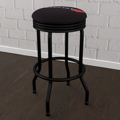 Luxurious Black Swivel 28.5'' Metal Barstool with Foam Padding