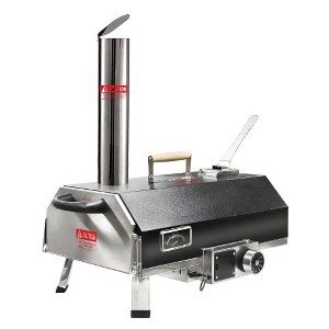 Outdoor 12" Automatic Rotatable Pizza Ovens Portable Stainless Steel Wood Fired Pizza Maker with Built-in Thermometer Pizza Cutter Carry Bag - 1 of 4