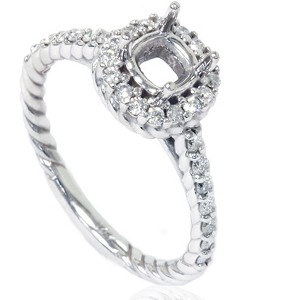 Pompeii3 5/8ct Braided Engagement Ring Setting 14K White Gold - 1 of 4