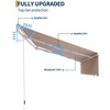 Manual Retractable Awning - Waterproof Sun Shade Patio Awning, Aluminum Frame, 280g Polyester Fabric, Adjustable Roll Out Awning for House Deck Porch - 4 of 4