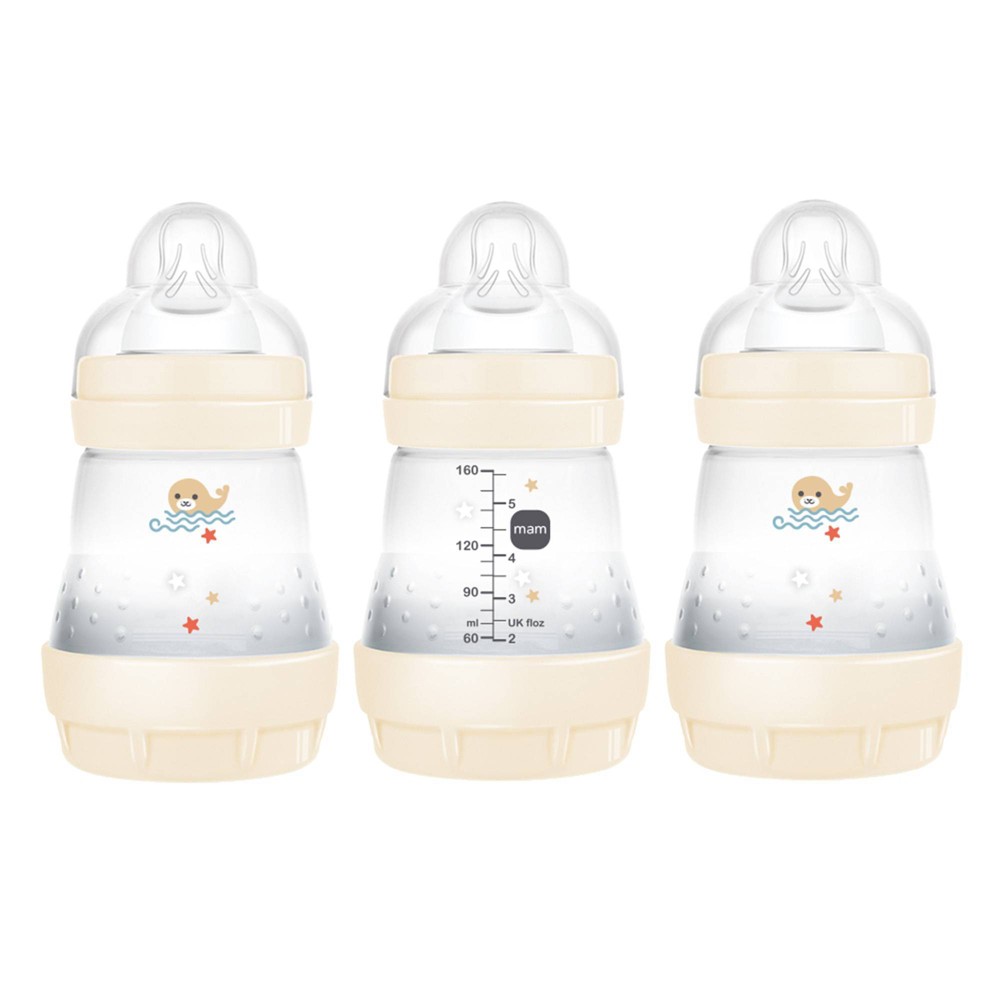 Photos - Baby Bottle / Sippy Cup MAM Easy Start Anti-Colic Baby Bottle - 0+ Months - 5oz/3pk - Shell 