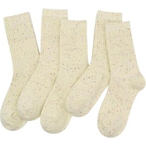 SERISIMPLE Women Cotton Rib Retro Casual Thin Comfy Breathable Crew Socks Black Large 5 Pairs - 1 of 4