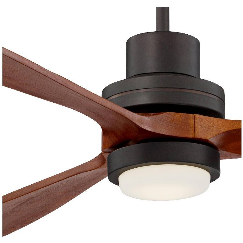66" Casa Vieja Delta-Wing XL Rustic Farmhouse Indoor Ceiling Fan with LED Light Remote Control Oil Rubbed Bronze Walnut Wood for Living Room Kitchen, 3 of 10