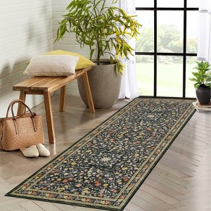 Floral Area Rugs for Living Room Washable Rug Non Slip Ultra Thin Boho Flower Indoor Floor Carpet for Girls Room Nursery Playroom - 1 of 4