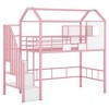 NicBex Twin Size Bunk Bed Classic House Shape Metal Frame Bed Frame Loft Bed with Storage Stairs and Guardrails, No Box Spring Required - 3 of 4