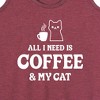 Women's - Instant Message - All I Need Coffee Cat Graphic Racerback Tank - 2 of 4