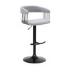 HomeRoots Light Gray and Black Fabric with Metal Swivel Adjustable Height Bar Chair - 4 of 4