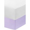 Everyday Kids 2-Pack Crib Sheets, Soft Microfiber, White & Lavender, Fits 28x52in Standard Mattress, Breathable & Machine Washable Baby Nursery Sheets - 4 of 4