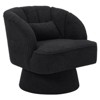 Modern Swivel Barrel Accent Chair, 360 Degree Velvet Upholstered Armchair with Striped Backrest & Plush Padding - 3 of 4