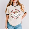Simply Sage Market Women's Stay Merry and Bright Circle Short Sleeve Ringer Tee - 2 of 4