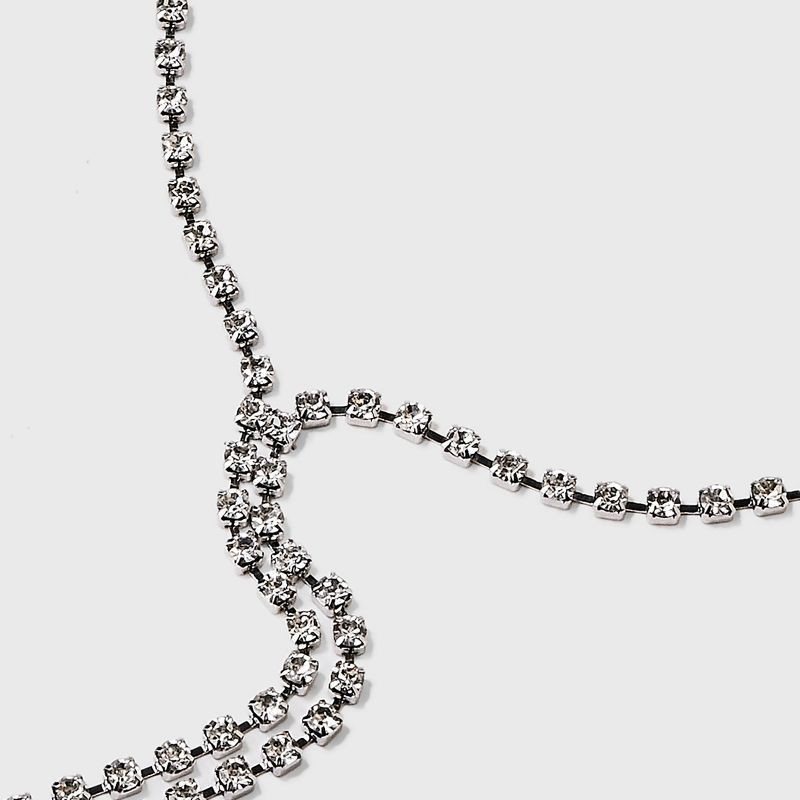 Crystal Y-Line Necklace - Wild Fable&#8482; Silver, 6 of 7