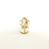 sanctuaire Semi Precious White Howlite Oval Statment Cocktail Ring Gold - 3 of 4