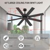 FUFU&GAGA 65" Reversible 8-Blade Ceiling Fan with Black/Brown Dual Finish, Timer, Remote Control - 3 of 4