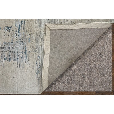 Zarah Gray Taupe Blue Abstract Wool Viscose Area Rug