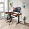Mount-It! Electric Sit-Stand Black Desk Frame with Extra-Wide Brown Tabletop - 2 of 4