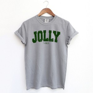 Simply Sage Market Women's Jolly Vibes Grunge Short Sleeve Garment Dyed Tee - 1 of 2