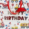 Bows And Sparkles Large Square Foil Print 'Happy Birthday' Vehicles Gift Bag with Tag White - 3 of 3