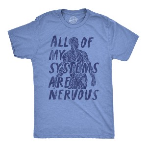 Mens All Of My Systems Are Nervous T Shirt Funny Anxious Anatomy Joke Tee For Guys - Crazy Dog Men's T Shirt - 1 of 4