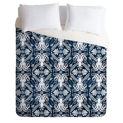 King Heather Dutton Geometric Mythos Comforter Set Blue - Deny Designs