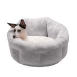 FurHaven Luxury Fur Warming Hi-Lo Cuddler Small Dog & Cat Bed