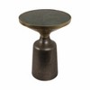 Modern Accent Table with Marble Top & Metal Base - Contemporary End Table for Living Room, Bedroom, Office - Round Side Table - 20" Green, Black, Gold - 3 of 4