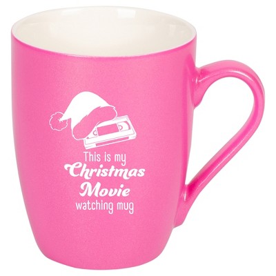 Elanze Designs This Is My Christmas Movie Watching Mug Princess Pink 10 ounce New Bone China Coffee Cup Mug