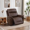 MAYEERTY Power Recliner Chair, Electric Leather Reclining Chair with USB Charging & Adjustable Backrest for Living Room, Reddish Brown - 2 of 4