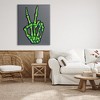 Stupell Industries Green Skeleton Peace Hand Canvas Art - 3 of 4