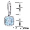 EVERLY JEWELRY |  Sterling Silver 1/5 CT Diamond TW & 8 1/2 CT TGW Blue Topaz - Sky LeverBack Earrings - 2 of 4