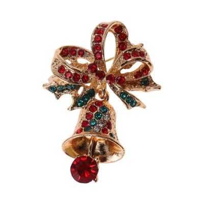 Unique Bargains Christmas Brooches YNCP1651 Christmas Wind Chime Alloy Dripping Wax Multicolor 1.18"x1.65" 1 Pc