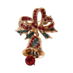 Unique Bargains Christmas Brooches YNCP1651 Christmas Wind Chime Alloy Dripping Wax Multicolor 1.18"x1.65" 1 Pc - 1 of 4