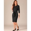 Allegra K Women's Tie Front Slit Neck Elbow Sleeve Office Business Sheath Dress - image 4 of 4