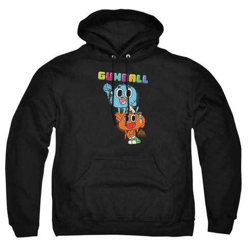 Amazing World Of Gumball Gumball Spray Adult Pull Over Hoodie Black 2X Large