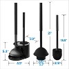 2-Pack 2-in-1 Toilet Brush and Plunger Set with Extended Handles - Essential Bathroom Cleaning Tools Combo - 2 of 4