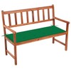 vidaXL Outdoor Patio Bench Wooden Garden Bench with Cushion Solid Wood Acacia - Green 47.2" x 19.7" x 1.6" - 2 of 4