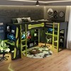 Polibi L‑Shaped Twin Loft Gaming Bed with RGB Lighting, USB Power Hub & Full Storage Workstation Setup - 2 of 4