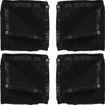 Sunnydaze Outdoor Heavy-Duty Multi-Purpose UV-Resistant Mesh Protective Tarp Cover - 8' x 16' - Black - 4pk