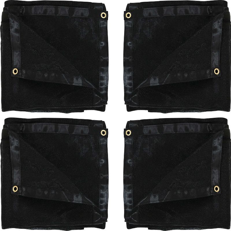Sunnydaze Outdoor Heavy-Duty Multi-Purpose UV-Resistant Mesh Protective Tarp Cover - 8' x 16' - Black - 4pk, 1 of 3