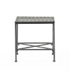 GDFStudio Lockett Stylish Outdoor Iron Side Table with Metal Weave Top, Black Brushed Silver - 4 of 4