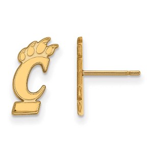Black Bow Jewelry 10k Yellow Gold Cincinnati Bearcats NCAA Post Earrings - 1 of 3